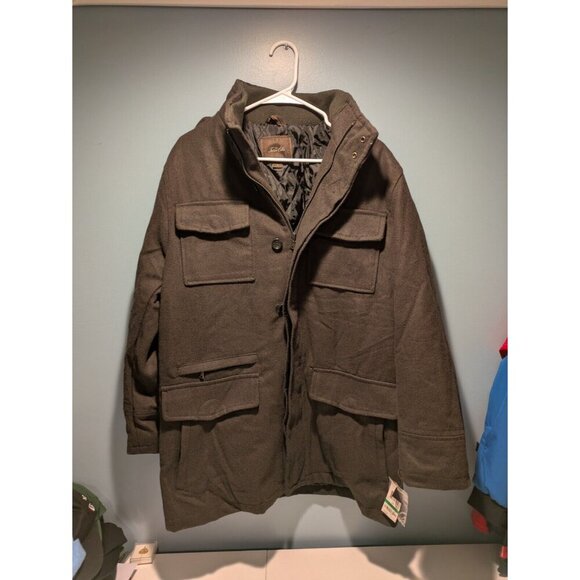 Mens Tasso Elba Wool Blend Car Coat Military Style pockets L - Picture 1 of 10